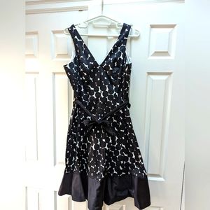 Nine west fit and flare dress with fabric belt, size 14